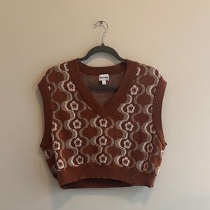 Aritzia Sun•Deh Sunday Best Wool Cotton Blend Crop Sweater Vest